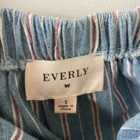 Nordstrom Everly Off the Shoulder Striped Midi Dress (S) - Picture 2 of 2